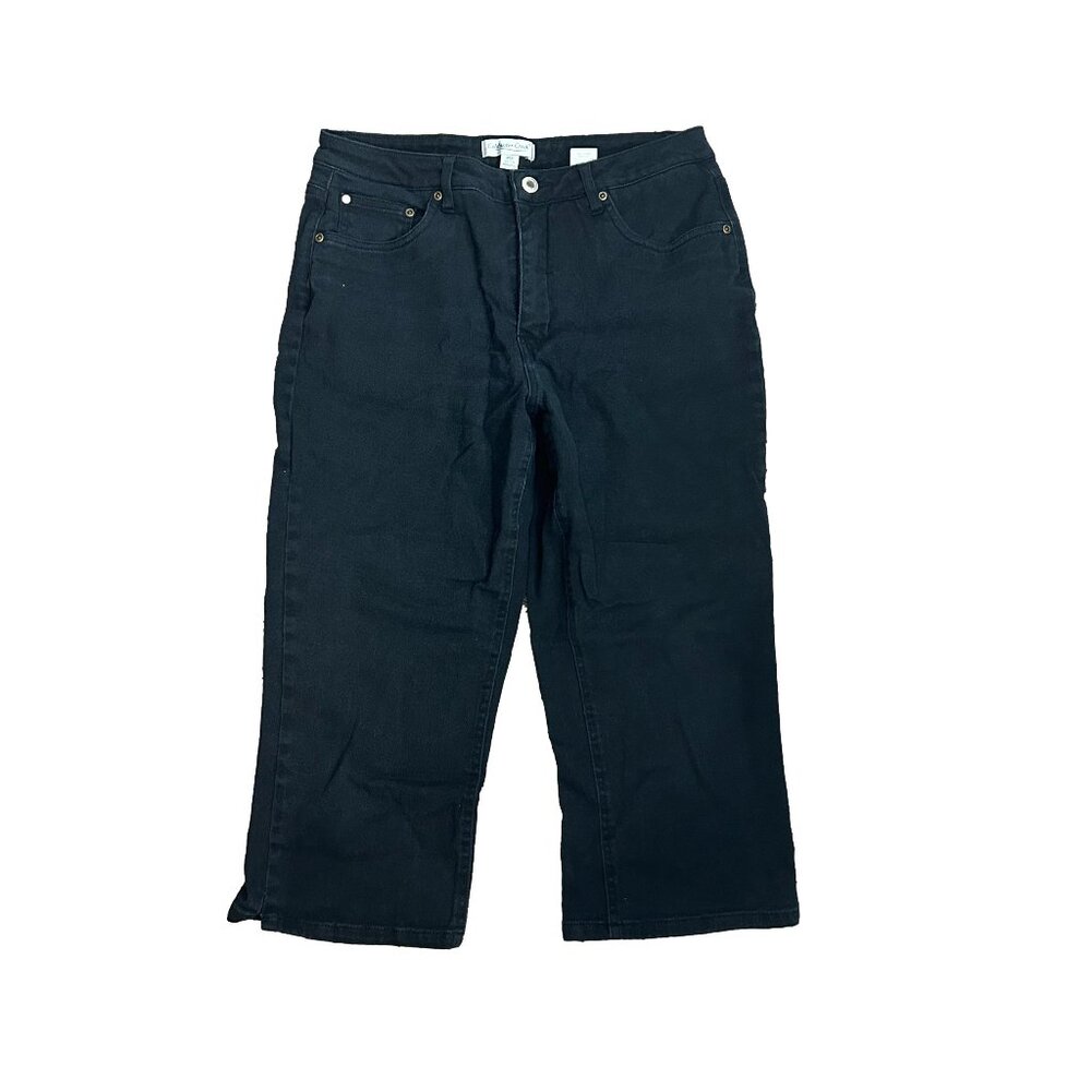 Coldwater Creek Dark Black Wide-Leg Capris